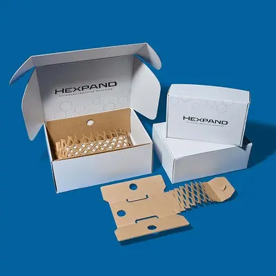 Hexpand Inserts shown as a finished custom-printed pack