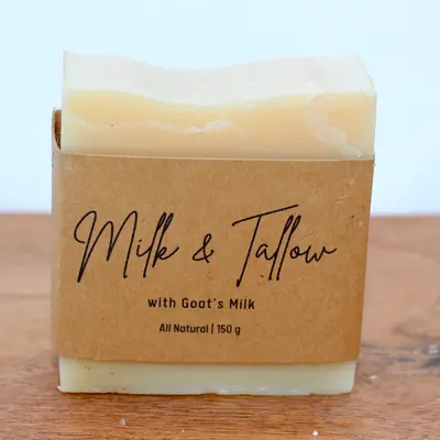 Homemade Soap Labels photographed from a second angle showing the side panel