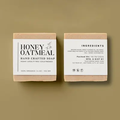 Homemade Soap Labels presented alongside its printed surface detail
