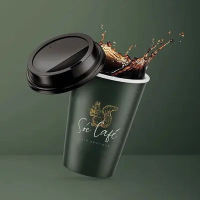 Hot Coffee Paper Cups displayed with the closure detail visible
