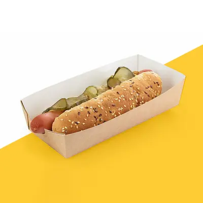 Hot Dog Boxes shown as a finished custom-printed pack