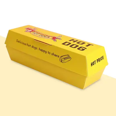 Hot Dog Boxes displayed with the closure detail visible