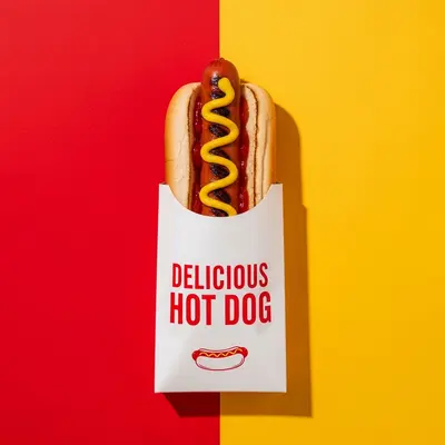 Hot Dog Sleeves presented alongside its printed surface detail