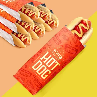 Hot Dog Sleeves shown in a retail presentation setting