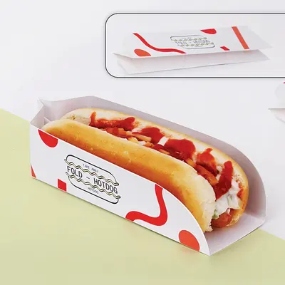 Hot Dog Trays shown as a finished custom-printed pack