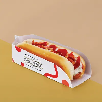 Hot Dog Trays presented alongside its printed surface detail