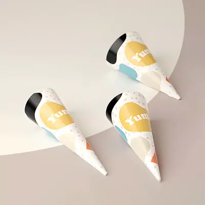 Ice Cream Cone Sleeves captured to show scale and proportion