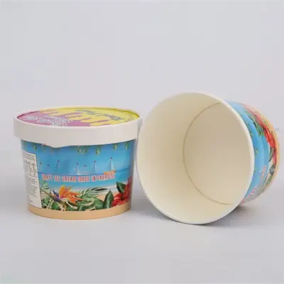 Ice Cream Cups with Lids displayed with the closure detail visible
