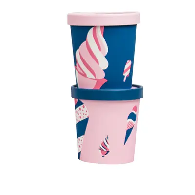 Ice Cream Cups with Lids shown at an angle that reveals the depth of the pack