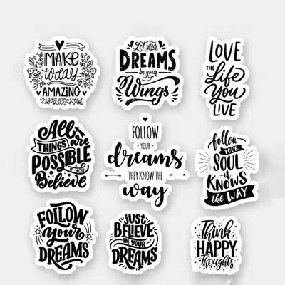 Inspirational Stickers displayed with the closure detail visible