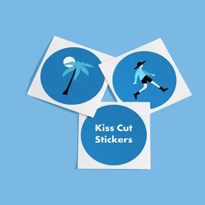 Kiss Cut Stickers displayed with the closure detail visible