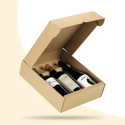 Kraft Bottle Boxes shown as a finished custom-printed pack