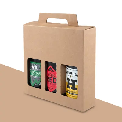 Kraft Bottle Boxes photographed from a second angle showing the side panel