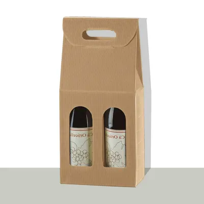 Kraft Bottle Boxes shown at an angle that reveals the depth of the pack