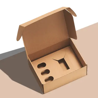 Kraft Boxes with Inserts shown as a finished custom-printed pack