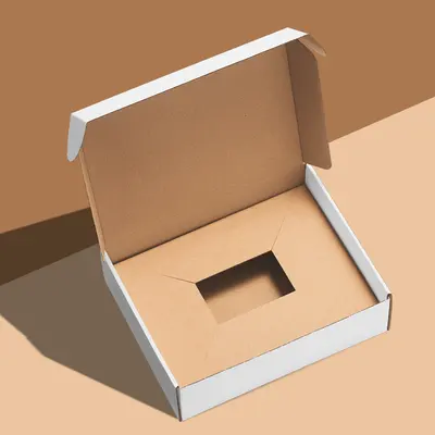 Kraft Boxes with Inserts shown at an angle that reveals the depth of the pack