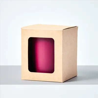 Kraft Candle Boxes photographed from a second angle showing the side panel
