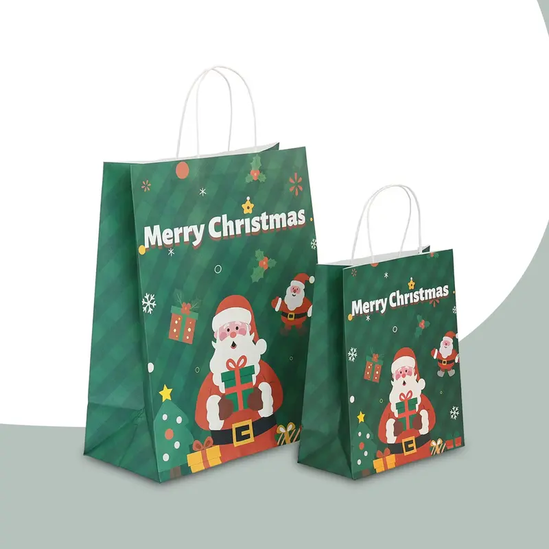 Kraft Christmas Gift Bags produced as custom bags