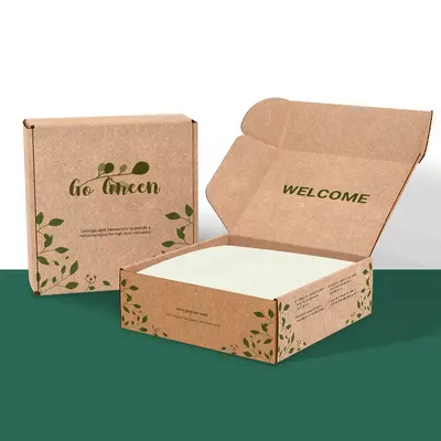 Kraft Packaging photographed from a second angle showing the side panel