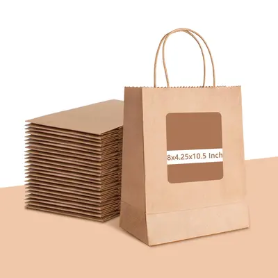 Kraft Paper Bags shown at an angle that reveals the depth of the pack
