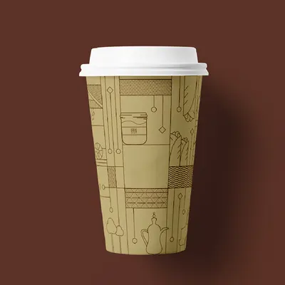 Kraft Paper Cup shown as a finished custom-printed pack