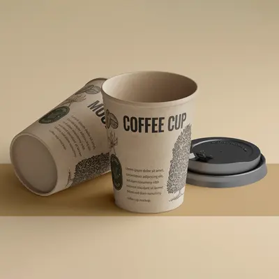 Kraft Paper Cup photographed from a second angle showing the side panel