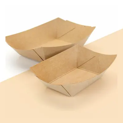 Kraft Trays photographed from a second angle showing the side panel