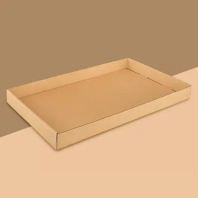 Kraft Trays shown at an angle that reveals the depth of the pack