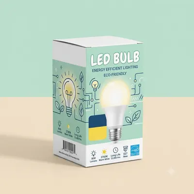 Light Bulb Boxes shown as a finished custom-printed pack