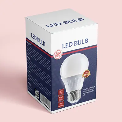 Light Bulb Boxes photographed from a second angle showing the side panel