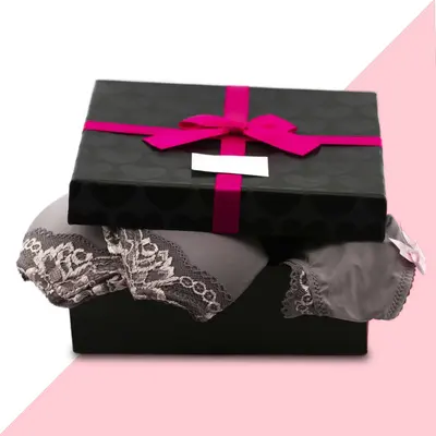 Lingerie Boxes shown as a finished custom-printed pack