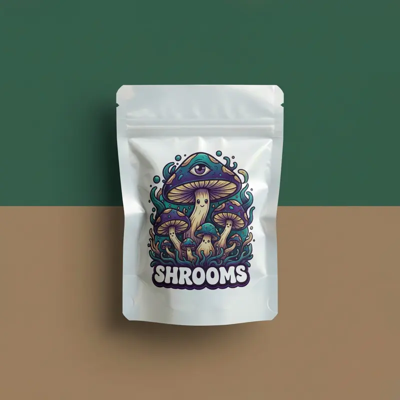 Mushroom Mylar Bags produced as custom pouches