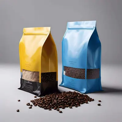 Mylar Coffee Bags presented alongside its printed surface detail