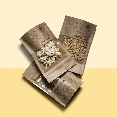 Mylar Food Bags shown at an angle that reveals the depth of the pack