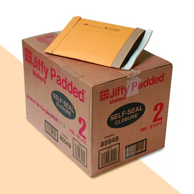 Padded Mailers photographed from a second angle showing the side panel