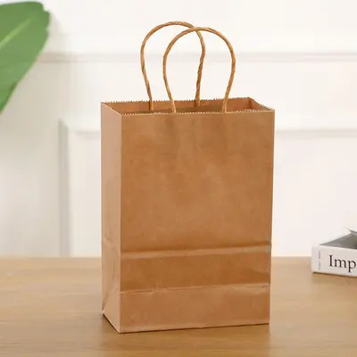 Paper Bags with Handles shown as a finished custom-printed pack
