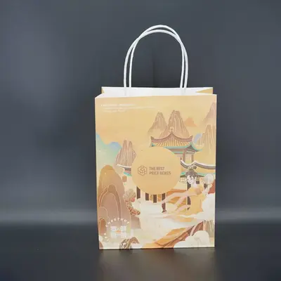Paper Bags with Handles photographed to show the finish across the panel