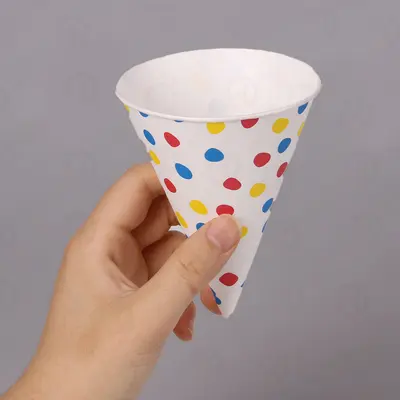 Paper Cone Cups shown as a finished custom-printed pack