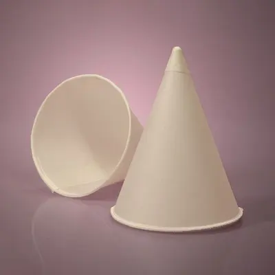 Paper Cone Cups photographed from a second angle showing the side panel
