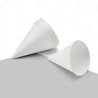 Paper Cone Cups displayed with the closure detail visible