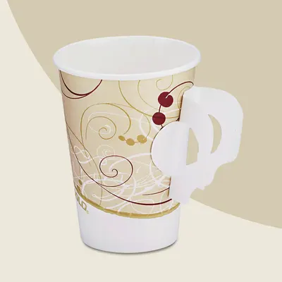Paper Cups with Handle shown as a finished custom-printed pack