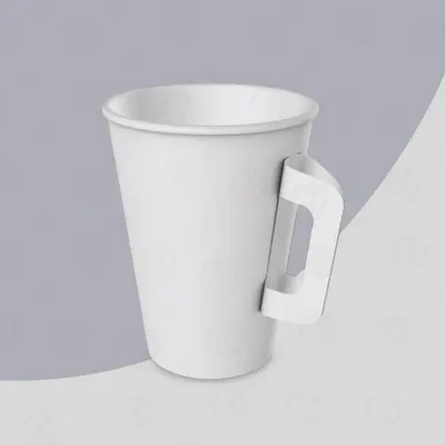 Paper Cups with Handle displayed with the closure detail visible