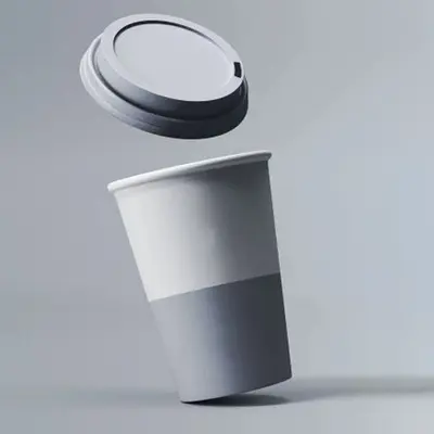 Paper Cups with Lids shown as a finished custom-printed pack