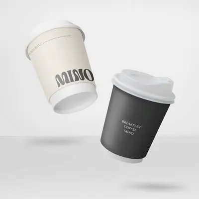Paper Cups with Lids displayed with the closure detail visible