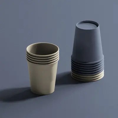Paper Cups photographed from a second angle showing the side panel