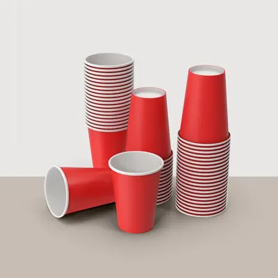 Paper Cups shown at an angle that reveals the depth of the pack
