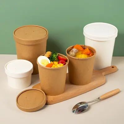 Paper Food Cups photographed from a second angle showing the side panel