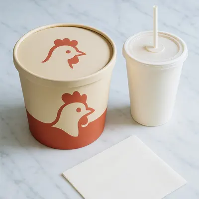 Paper Food Cups displayed with the closure detail visible