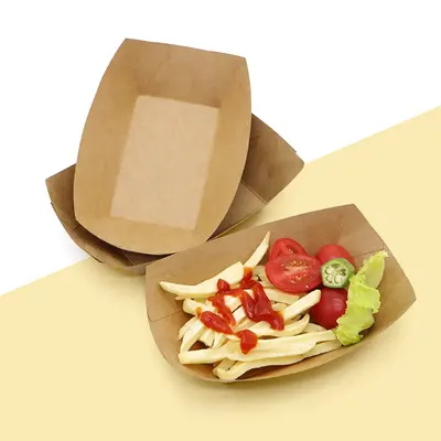 Paper Food Trays photographed from a second angle showing the side panel