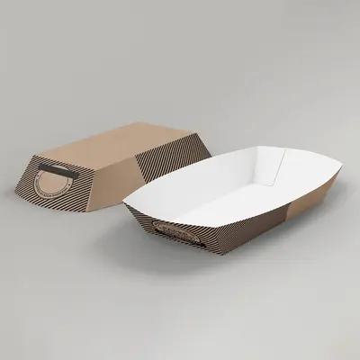 Paper Food Trays shown at an angle that reveals the depth of the pack